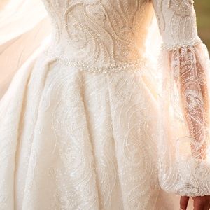 Custom made fully hand embroidered bridal dress! Hijjab friendly long sleeve max